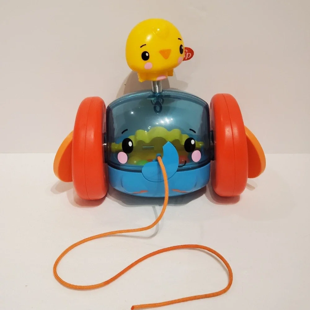 Fisher Price Pull Along Elephant Toy Birdie Popping Beads GTK14 2021 Blue Orange